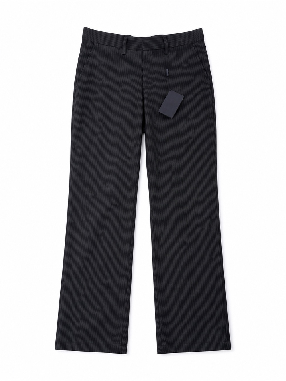 Prada Pinstripe Dress Pants Black Slim Straight Tailored Italy NWT